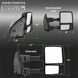 xTune Ford Superduty 99-14 Manual Extendable Manual Adjust Mirror Amber- Right MIR-FDSD08S-MA-AM-R
