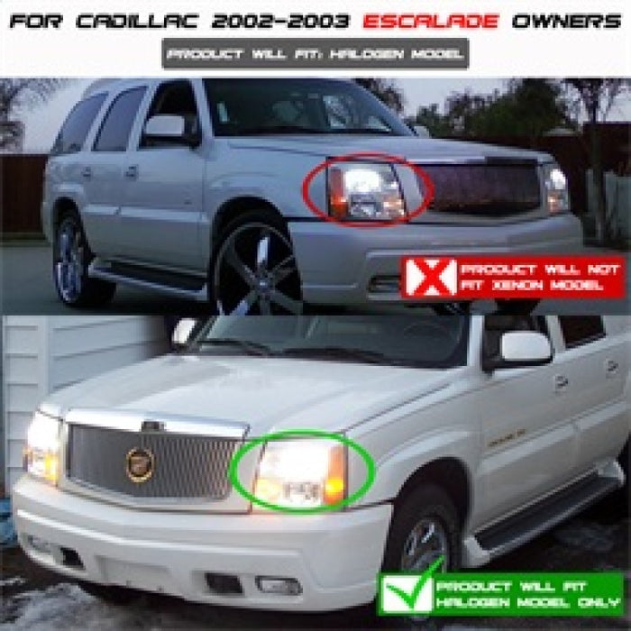 Spyder Cadillac Escalade 02-06 Projector Halogen Model- LED Halo DRL Smke PRO-YD-CE02-DRL-SM