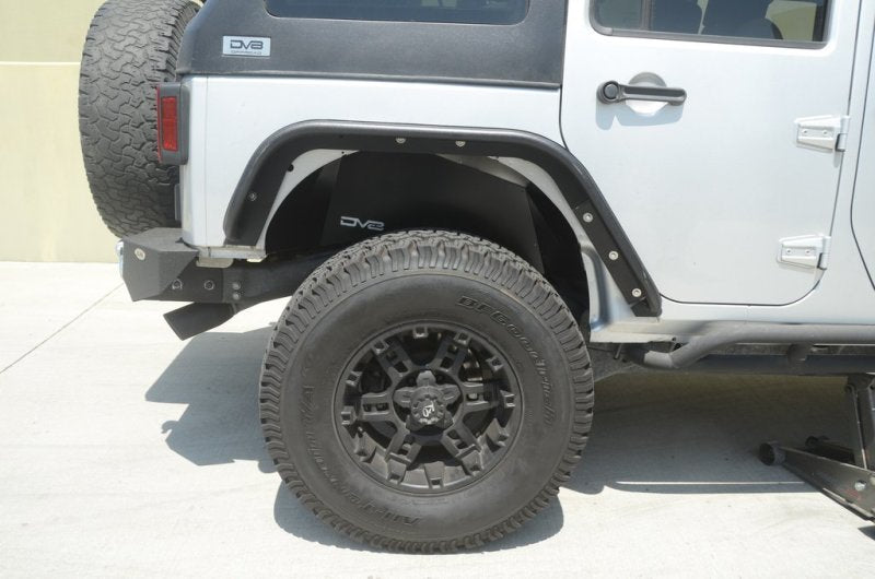 DV8 Offroad 07-18 Jeep Wrangler JK Rear Aluminum Inner Fender - Black