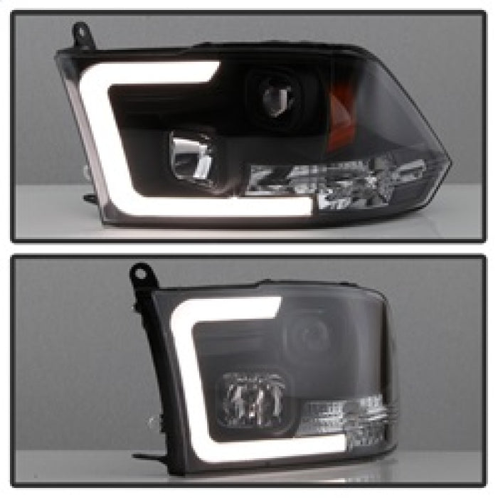 Spyder 09-16 Dodge Ram 1500 Version 2 Headlights Light Bar DRL Black PRO-YD-DR09V2-LBDRL-BK