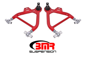 BMR 79-93 Fox Mustang Lower A-Arms (Coilover Only) w/ Adj. Rod End and STD. Ball Joint - Red BMR Suspension