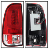 Spyder 08-16 Ford Super Duty F-250 V3 Light Bar LED Tail Lights - Red Clear (ALT-YD-FS07V3-LBLED-RC)