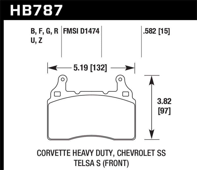 Hawk 15-17 Chevy Corvette Z51 DTC-60 Race Front Brake Pads