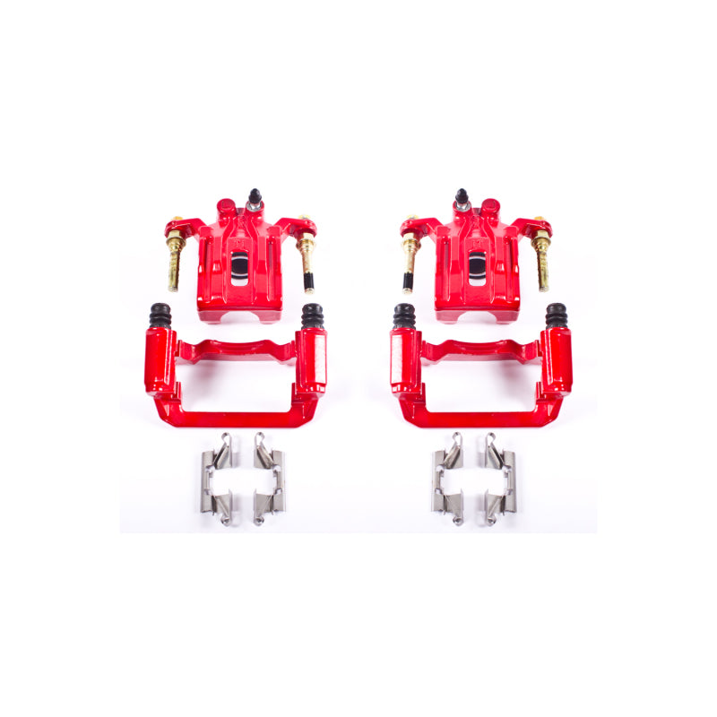 Power Stop 05-12 Nissan Pathfinder Rear Red Calipers w/Brackets - Pair