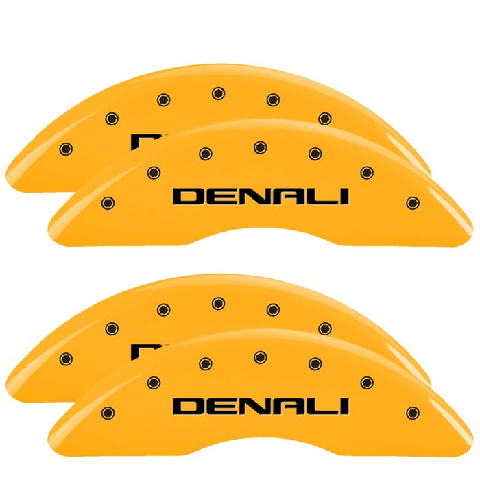 MGP 4 Caliper Covers Engraved Front & Rear Denali Yellow finish black ch