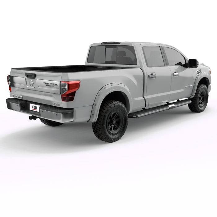 EGR 16+ Nissan Titan XD Bolt-On Look Color Match Fender Flares - Set - Blizzard