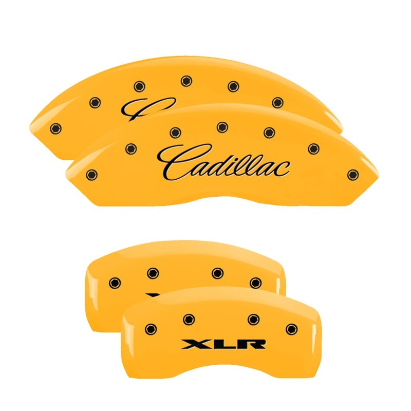 MGP 4 Caliper Covers Engraved Front Cadillac Rear XLR Yellow Finish Black Char 2004 Cadillac CTS