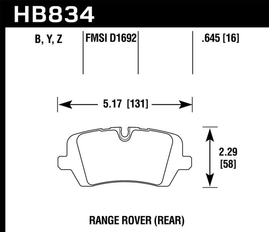 Hawk 13-16 Land Rover Range Rover / 14-16 Land Rover Range Rover Sport LTS Street Rear Brake Pad