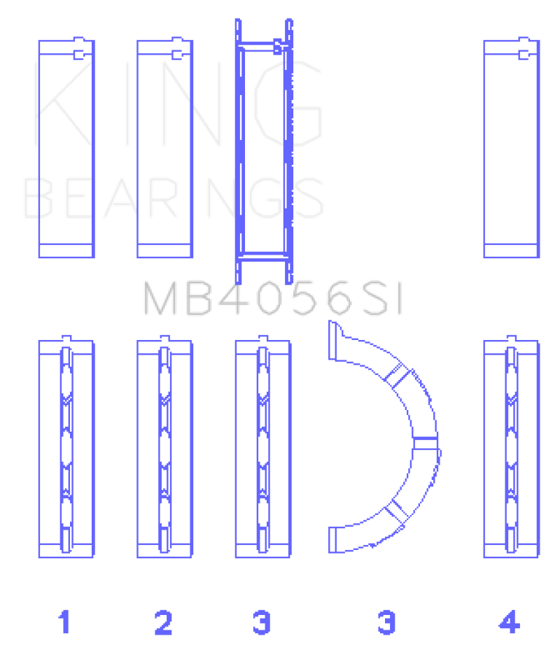 King Engine Bearings Crankshaft Main Bearing 0.5mm (Oversize) Ford Duratec V6
