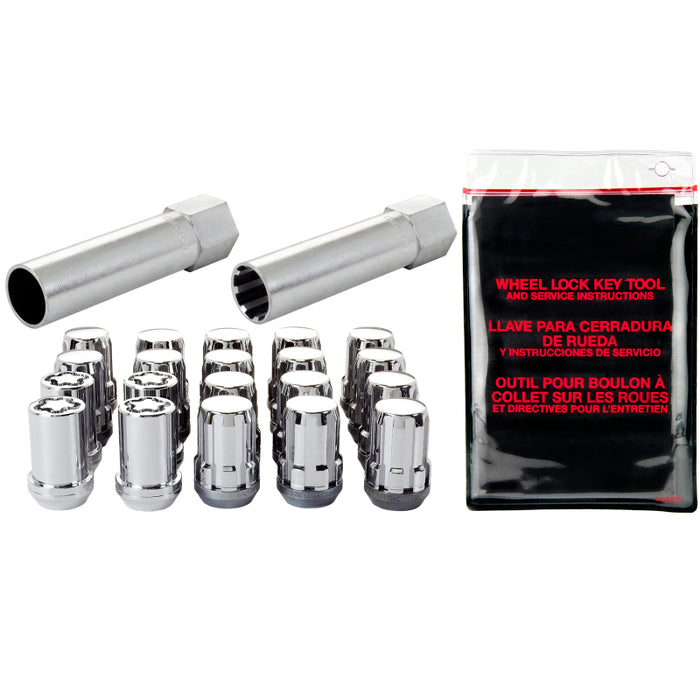 McGard SplineDrive Tuner 5 Lug Install Kit w/Locks & Tool (Cone) M12X1.25 / 13/16 Hex - Chrome