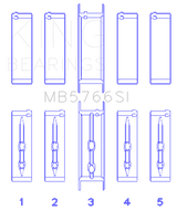 King Engine Bearings GM LS1/2/4/6 (Housing Bore +.010) (Size STD) Main Bearing Set