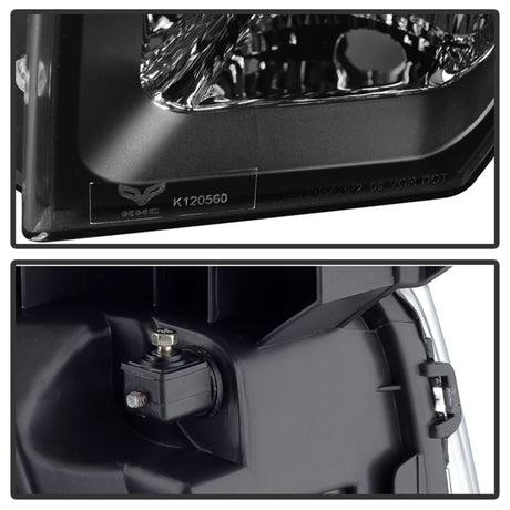 xTune Ford F150 09-14 Projector Headlights Halogen Model Only LED Halo Black PRO-JH-FF15009-CFB-BK