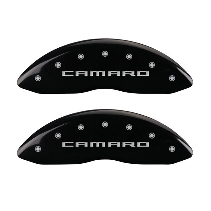 MGP 4 Caliper Covers Engraved Front & Rear Gen 5/Camaro Black finish silver ch