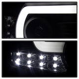 Spyder GMC Sierra 14-16 Projector Headlights Light Bar DRL Black PRO-YD-GS14-LBDRL-BK