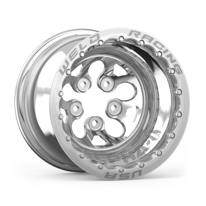 Weld Alpha-1 15x13 / 5x4.5 BP / 3in. BS Polished Wheel - Polished Double Beadlock MT