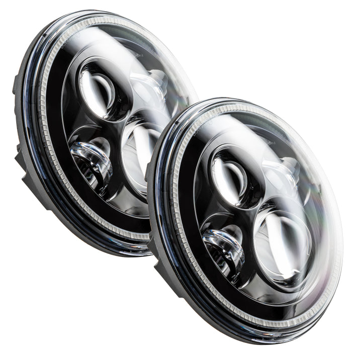 Oracle 7in High Powered LED Headlights - Black Bezel - Blue