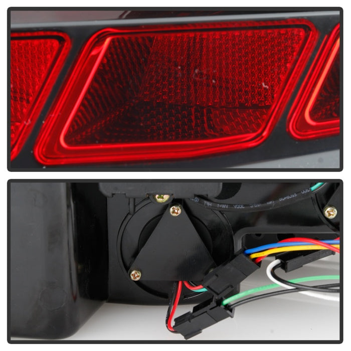 Spyder 10-12 Ford Mustang Red Light Bar LED Sequential Tail Lights - Blk ALT-YD-FM10-RBLED-BK