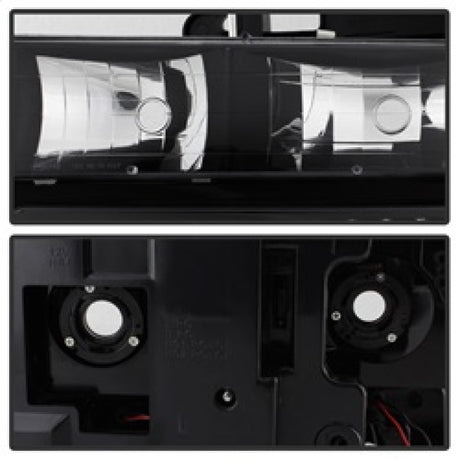 xTune 92-94 Blazer Full Size Corner/LED Bumper Headlights Black HD-JH-CCK88-LED-AM-BK-SET