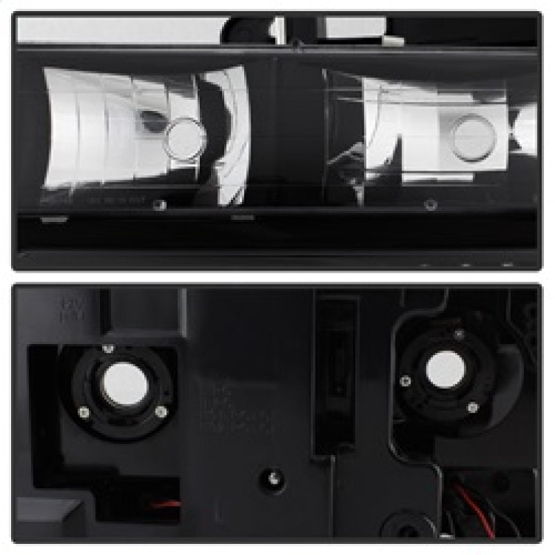 xTune Chevy Suburban 94-98 Headlights w/ Corner & Parking Lights 8pcs Black HD-JH-CCK88-AM-BK-SET