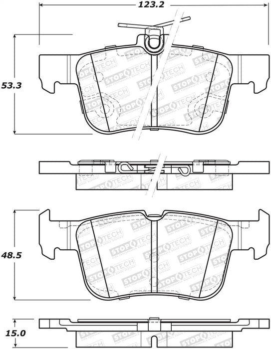 StopTech 13-18 Lincoln MKZ / Ford Fusion Street Select Rear Brake Pads