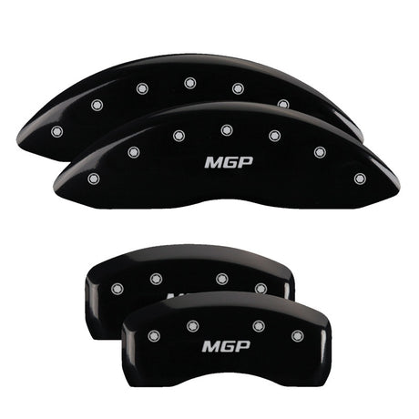 MGP 4 Caliper Covers Engraved Front & Rear MGP Black Finish Silver Char 2017 Toyota Corolla IM