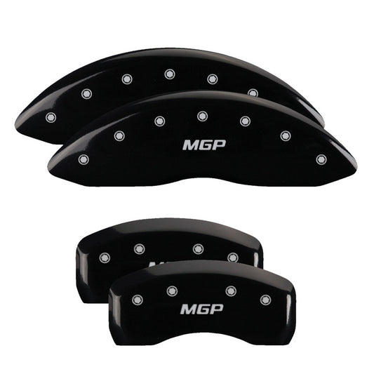 MGP 4 Caliper Covers Engraved Front & Rear MGP Black Finish Silver Char 2017 Lincoln MKZ