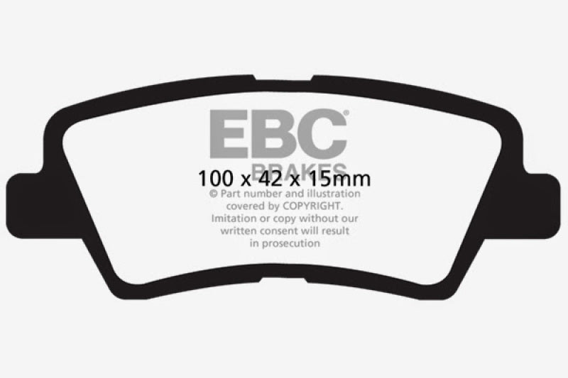 EBC 12 Hyundai Elantra 1.8 Redstuff Rear Brake Pads