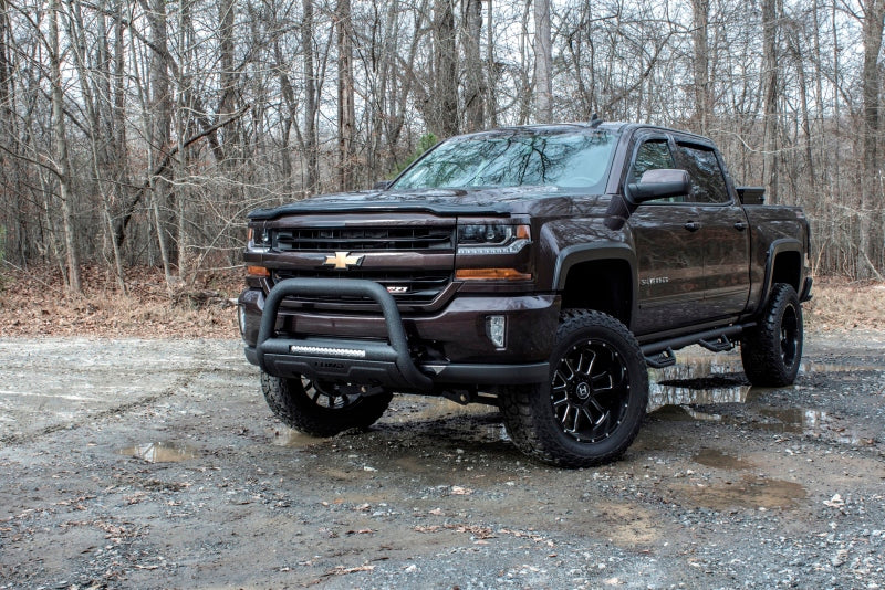 Lund 19-22 Chevrolet Silverado 1500 (Excl. 2019 LD) Bull Bar w/ Light & Wiring-Blk - Black