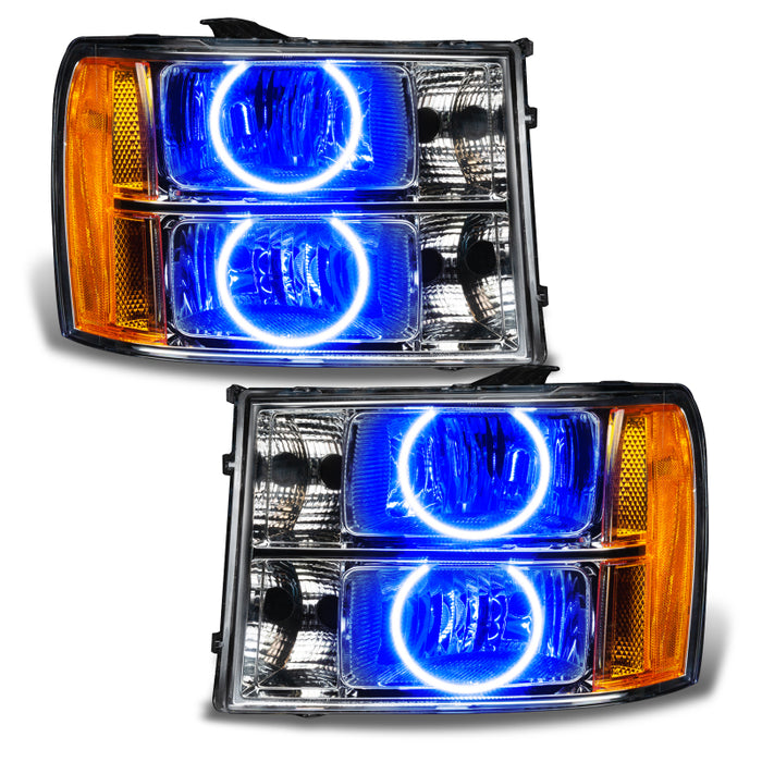 Oracle Lighting 07-13 GMC Sierra Pre-Assembled LED Halo Headlights - Blue SEE WARRANTY