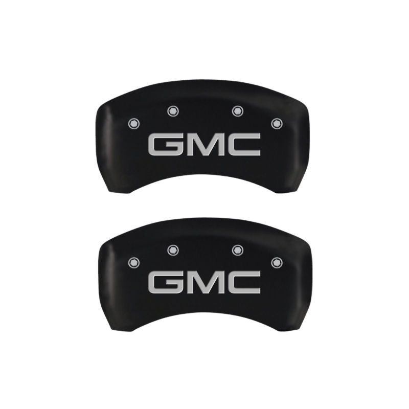 MGP 4 Caliper Covers Engraved Front & Rear GMC Red finish silver ch