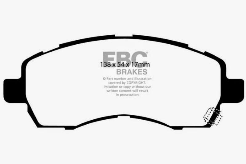 EBC 97-98 Subaru Impreza 1.8 Redstuff Front Brake Pads