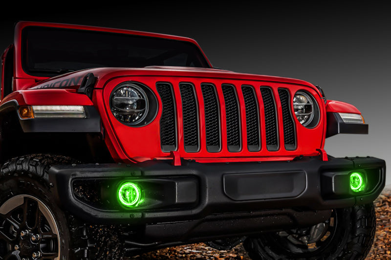 Oracle Jeep Wrangler JL/Gladiator JT LED Surface Mount Fog Light Halo Kit - Green SEE WARRANTY