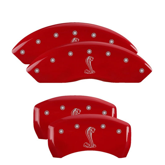 MGP 4 Caliper Covers Engraved Front & Rear Tiffany Snake Red finish silver ch