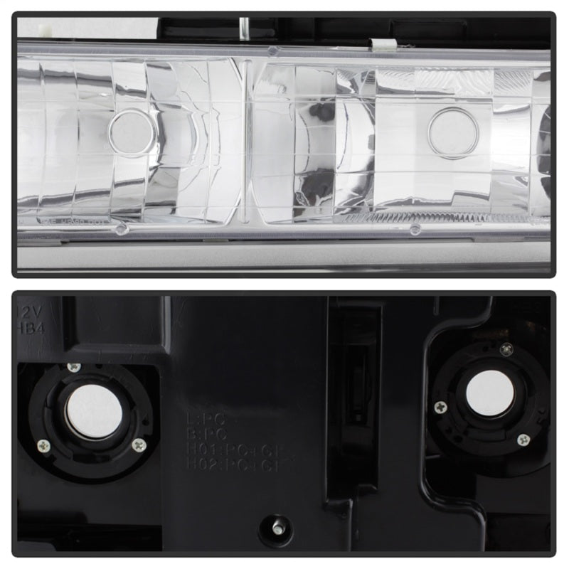 xTune Chevy Suburban 94-98 Headlights w/ Corner & Parking Lights 8pcs Chrome HD-JH-CCK88-AM-C-SET