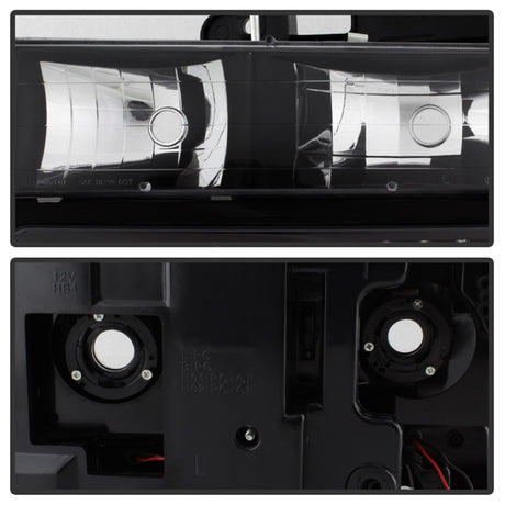 xTune Chevy Suburban 94-98 Headlights w/ Corner & Parking Lights 8pcs Black HD-JH-CCK88-AM-BK-SET