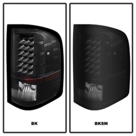 xTune Chevy Silverado 07-13 LED Tail Lights Black Smoke ALT-JH-CS07-LED-BKSM
