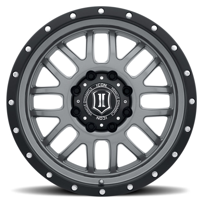 ICON Alpha 20x9 8x170 0mm Offset 5in BS 125.2mm Bore Gun Metal Wheel