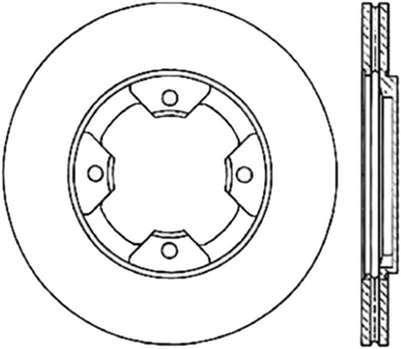 StopTech Power Slot 84-85 Nissan 300ZX Slotted & Drilled Left Front Rotor