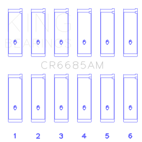 King Engine Bearings Isuzu 6VD1 Connecting (Size +1.0) Rod Bearing Set