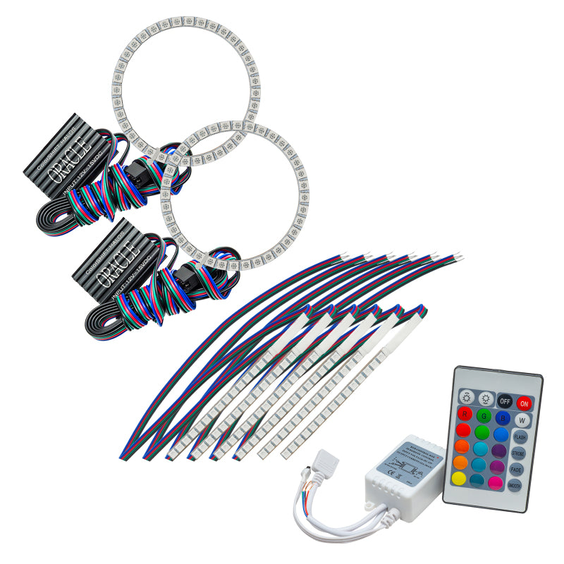 Oracle 15-17 Ford Mustang V6/GT/Shelby DRL w/ Halo Kit - ColorSHIFT w/ Simple Cntrl