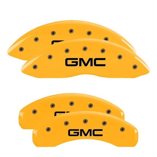 MGP 4 Caliper Covers Engraved Front & Rear GMC Yellow Finish Black Char 2008 GMC Envoy