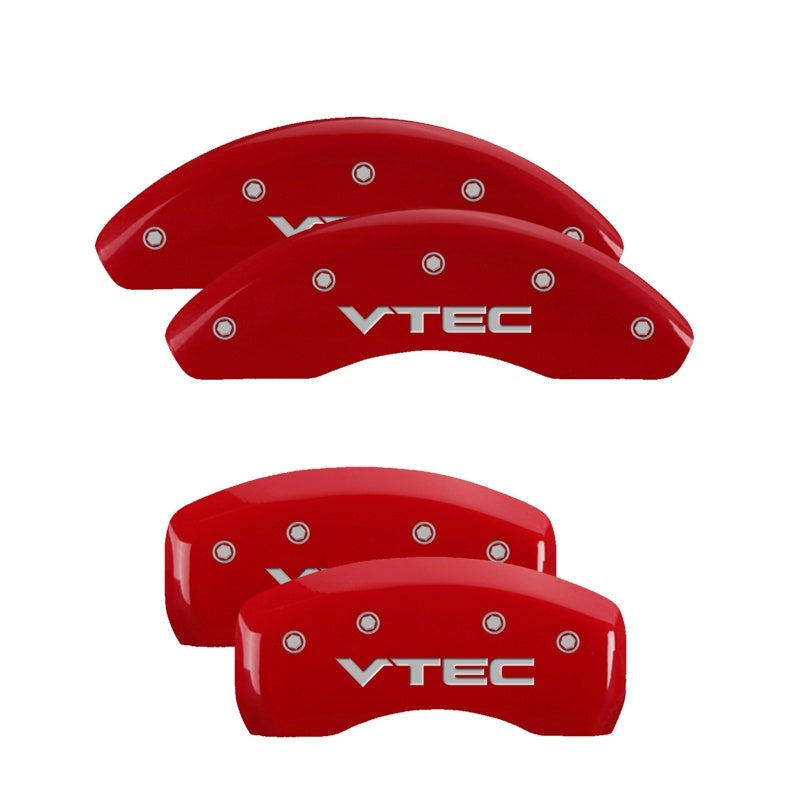 MGP 4 Caliper Covers Engraved Front Pontiac Engraved Rear GXP Red finish silver ch