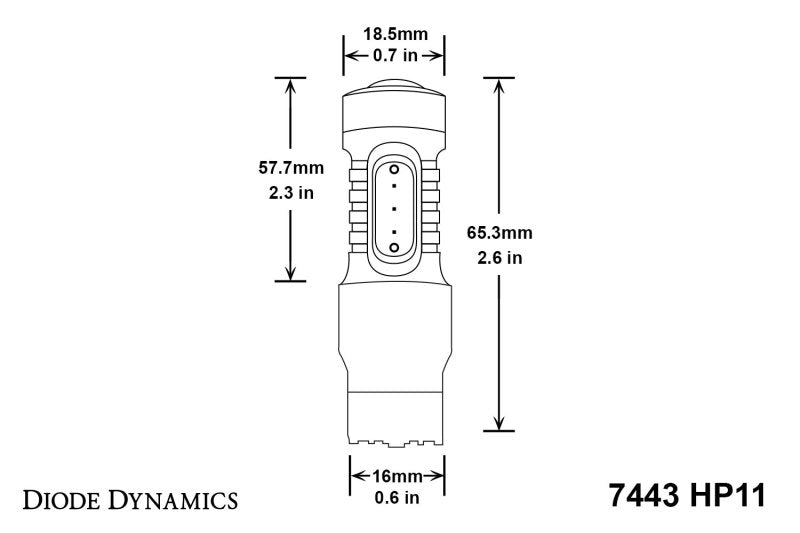 Diode Dynamics 7443 LED Bulb HP11 LED - Red (Pair)