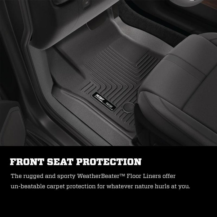 Husky Liners 2022 Jeep Wagoneer (2nd Row Bucket) Weatherbeater Black Front & 2nd Seat Floor Liners