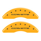 MGP 4 Caliper Covers Engraved Front Corvette C7 Engraved Rear Z51/2015 Yellow finish black ch