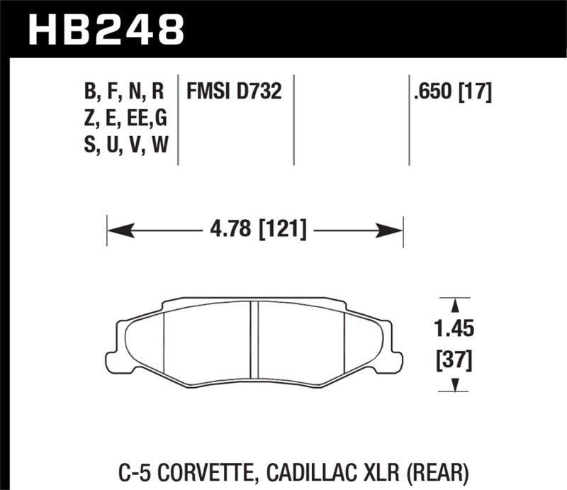 Hawk DTC-80 97-13 Chevy Corvette Rear Race Brake Pads