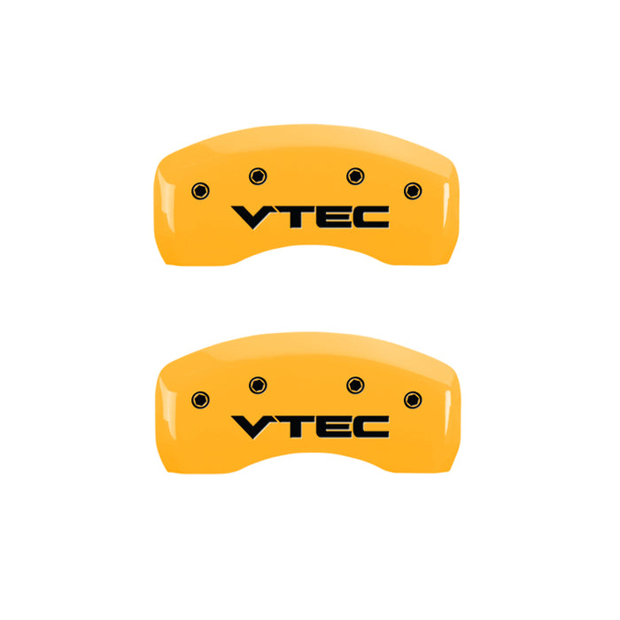 MGP 4 Caliper Covers Engraved Front & Rear Vtech Yellow Finish Black Char 2004 Honda Accord