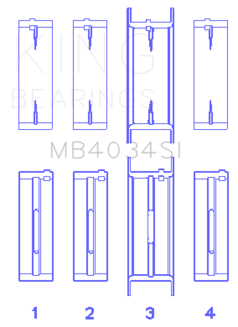 King Engine Bearings Ford 232 (Size 0.25) Main Bearing Set