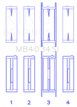 King Engine Bearings Ford 232 (Size 0.25) Main Bearing Set