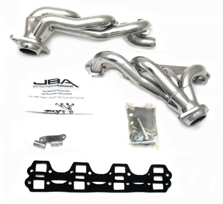 JBA 87-96 Ford F-150 5.8L SBF 1-5/8in Primary Silver Ctd Cat4Ward Header